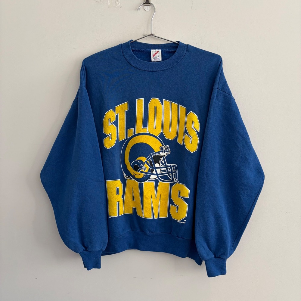 Vintage Jerzees St Louis Rams Sweatshirt 1996 NFL Blue Large
